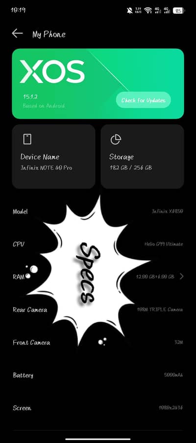 Infinix Note 40 Pro 12+256 Full Box+ Wireless Power Bank