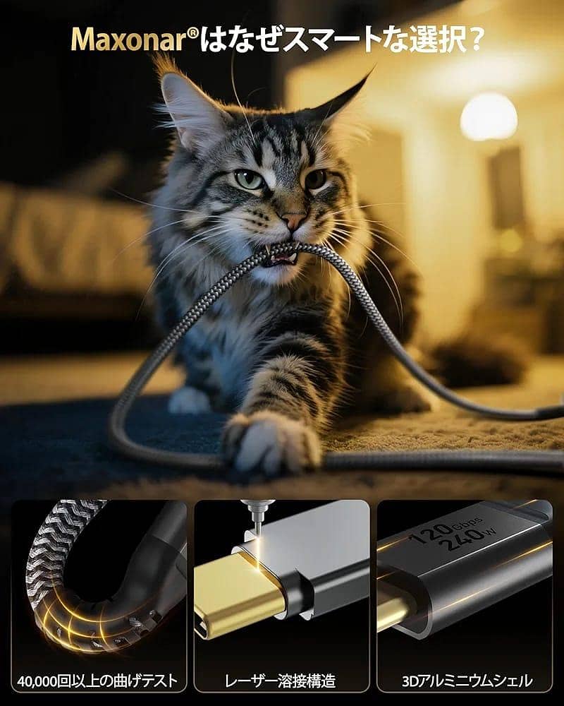 Thunderbolt 5 braided cable 1 meter 4