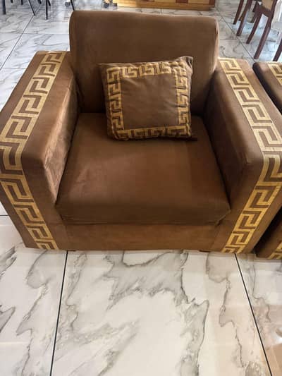 brown colour 3 seater sofa set