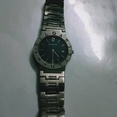 Authentic Bvlgari BB38 Stainless Steel Watch Blue Dial - Used`