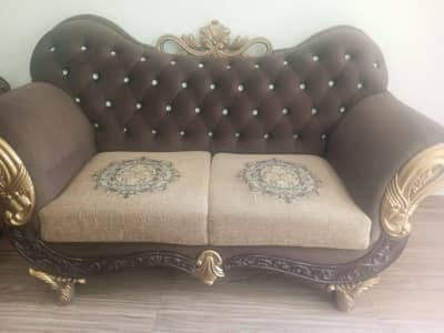 Velvet 6 seater sofa set