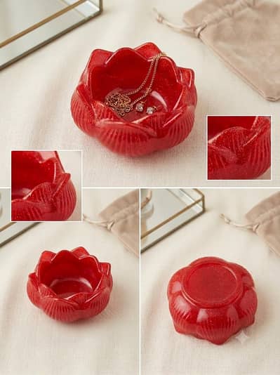 Handmade Resin Rose Jewelry Box | Decorative Ring Holder | Gift Box