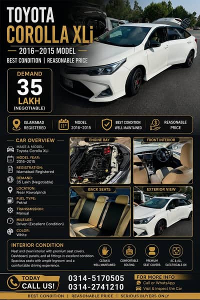 Toyota Corolla XLI 2015