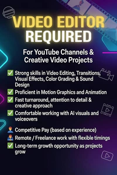 VIDEO EDITOR REQUIRED