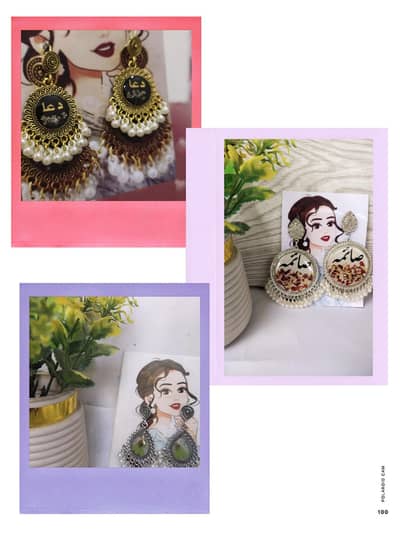 resin art earrings customized