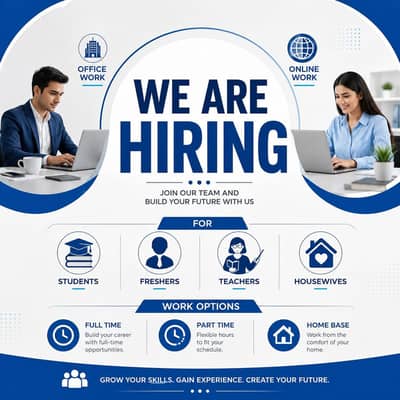 We are hiring males and females for office and online work