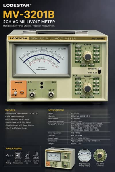 MV3201 LODESTAR 2CH AC MILLIVOLT METER