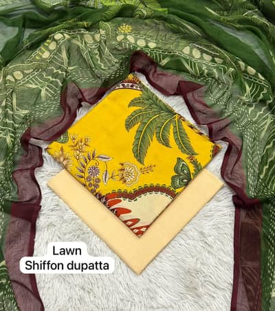 3 piece lawn with shafoon dupatta restocked