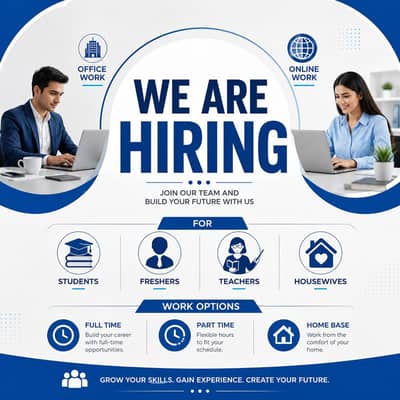 We are hiring males and females for office and online work.