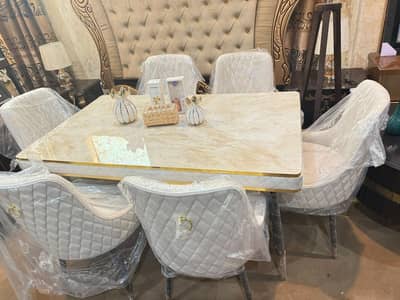 six seater dining table ser/restaurant furniture/luxury dining chairs