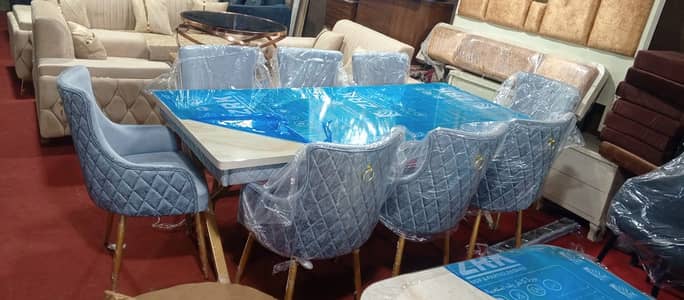 six seater dining table ser/restaurant furniture/luxury dining chairs