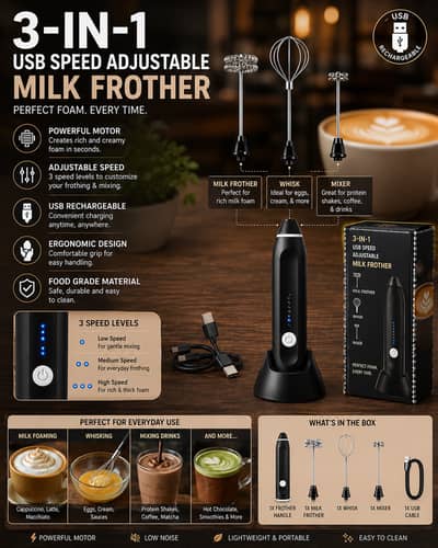 3 in1 cofee beater solution for cofee lovers