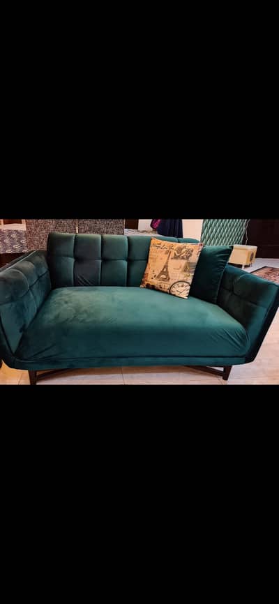 Emerald velvet 7 seater sofa set -Modern tuffed
