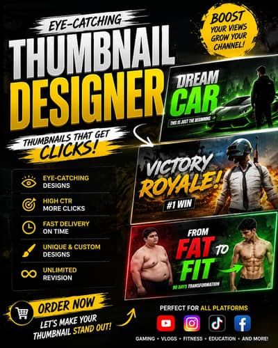 Need eye catching thumbnail contact me