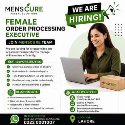 Female Order Processing Executive