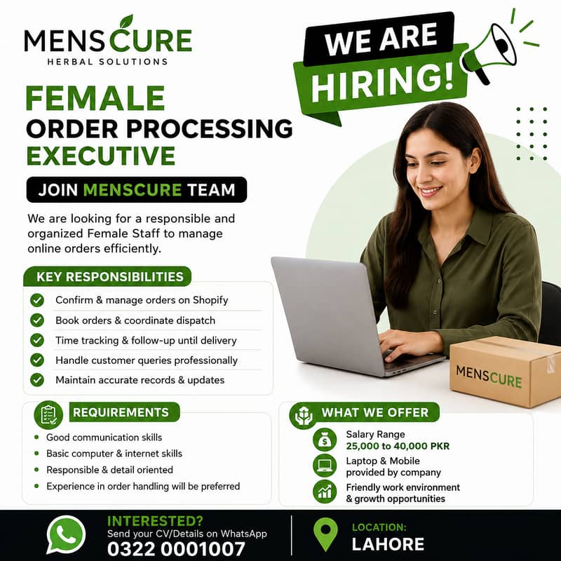 Female Order Processing Executive 0