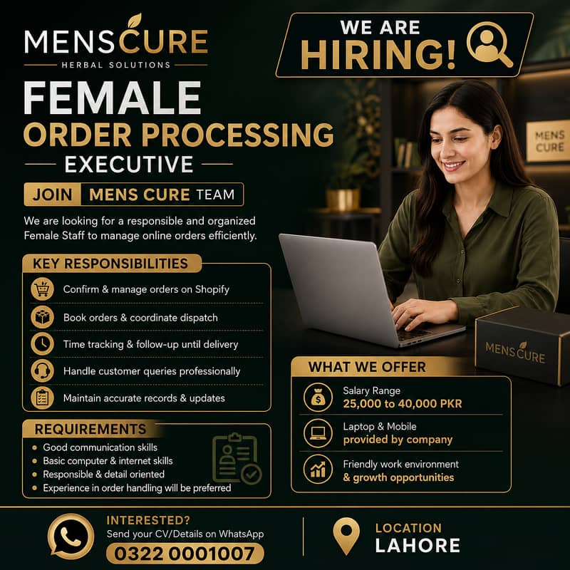 Female Order Processing Executive 1