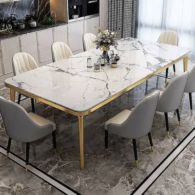 6 seater dining table/UV top table/modern dining set/dining table set