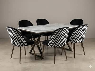 cafe chairs/6 seater dining table/UV top table/restaurant furniture