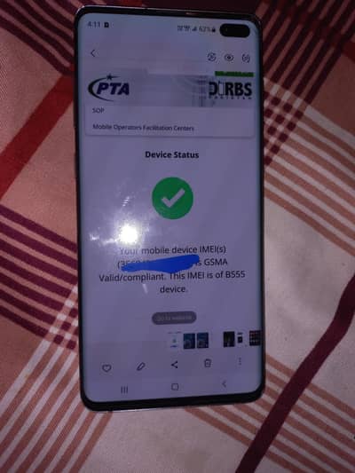 Samsung s10 plus 8 128 pta approved side sa tora toota howa ha or back