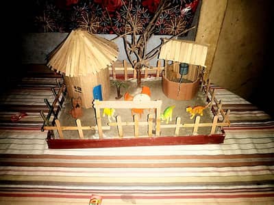 Handmade village Hub Miniature  model /school project/Home Decoration