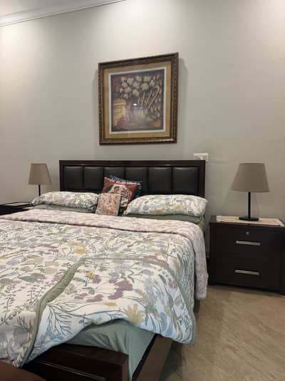 Solid Wood bed set with console