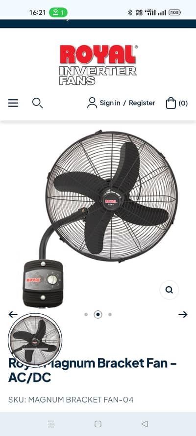 Royal bracket fan wall mounted