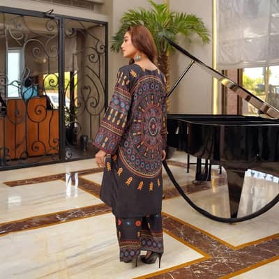BLACK KHADDI MIRROR WORK