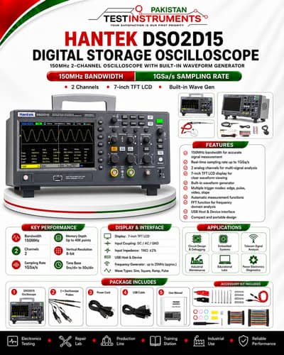 HANTEK 2D15 2 CHANNEL OSILLOSCOPE WITH SIGNAL GENERATOR