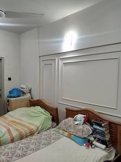 Gulshan Iqbal block 13D2 Mateen Center  Flat available for rent First floor 4 Bed DD  Left available Demand 85 thousand *Code(16629)*