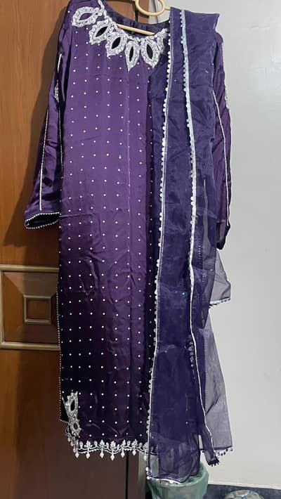 purple 3 PC frock