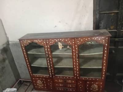 original wooden showcase .