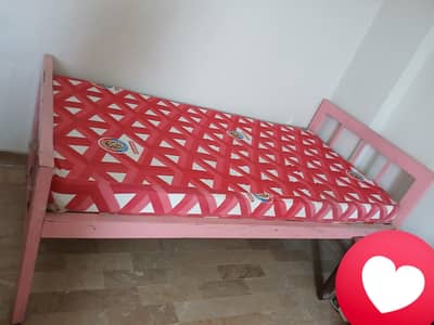 Single iron bed with mattress