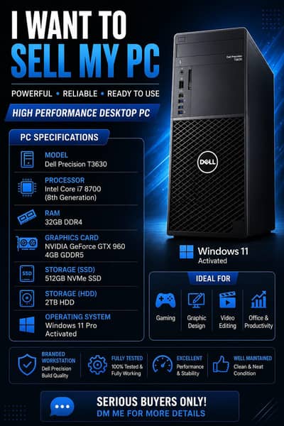 Dell Precision T3630 High-Performance Workstation for Sale