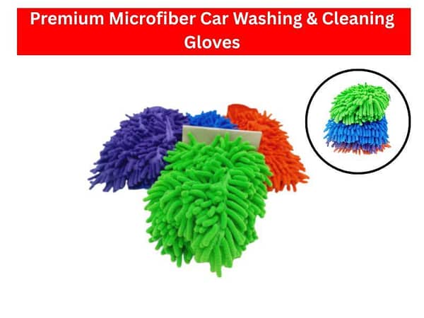 Premium Microfiber Car Washing & Cleaning Gloves (Scratch-Free Wash Mitt)