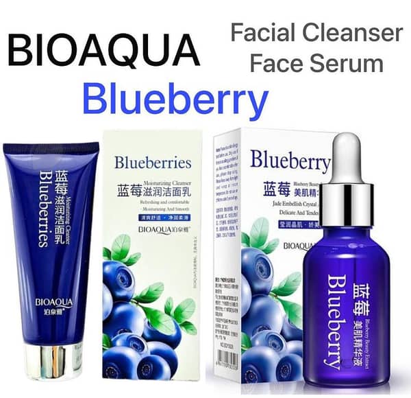 Pack Of 2 BIOAQUA Blueberry SET Facial Cleanser & Face Serum. . . .
