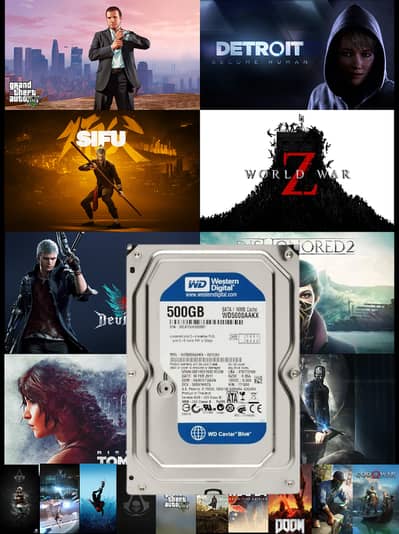500 gb hard disk drive available with games in it AAA titles