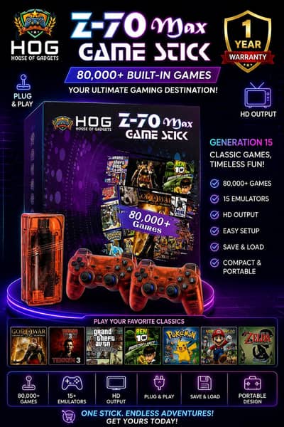 Z-70 Max Gaming Console with 2 Wireless Controllers