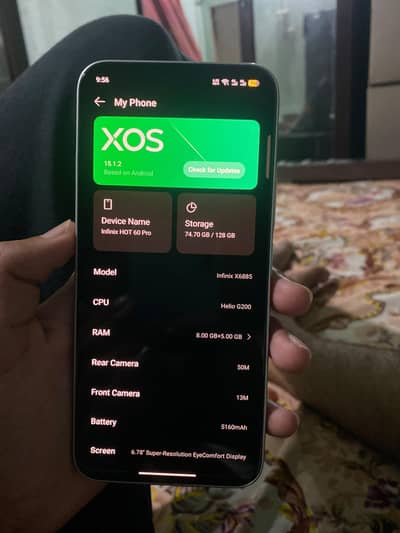 Infinix hot 60 pro 8+5 gb ram 128 gb rom