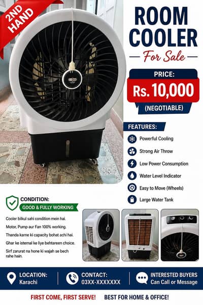 2nd Hand Room Cooler for Sale – Excellent Condition