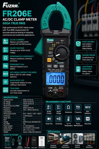FR206E FUZRR DC Power Clamp Multimeter