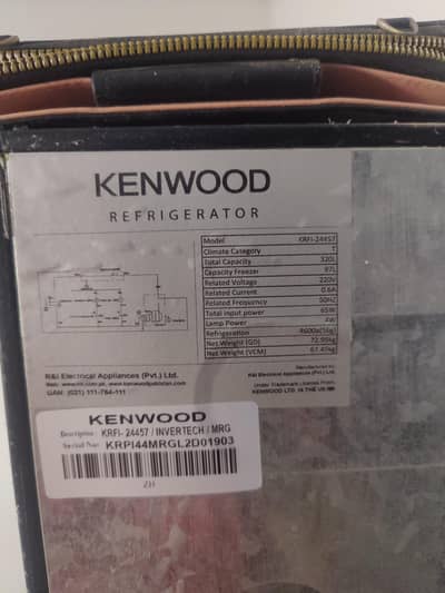 Kenwood 15.5 cubic brand new fridge hy just 3 month use