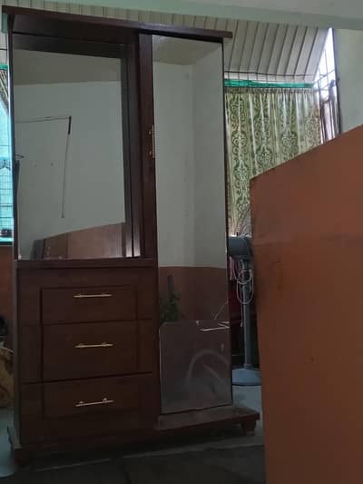 wooden dressing table with mirror