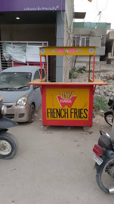fries setup with all machine and cutter and stall