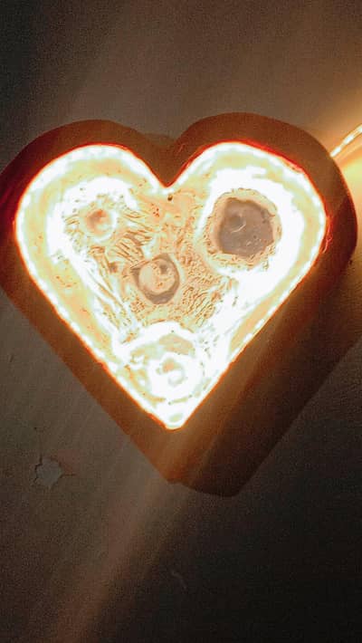 wall heart moon lampe