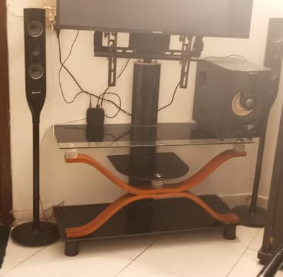 Modern Glass TV Console / TV Stand – Excellent Condition