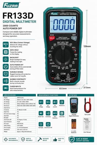 FR133C FUZRR CPMPACT DIGITAL MULTIMETER