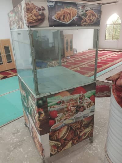 Commercial Food Counter for Chips, Burger, Shawarma (With Wheels)
