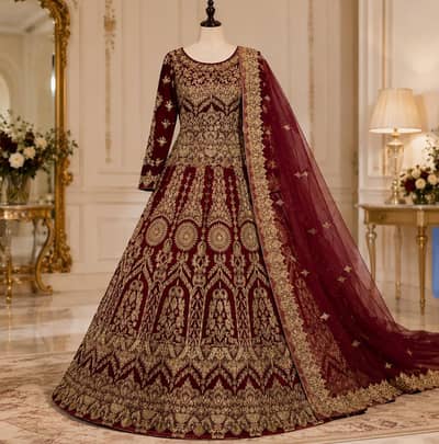 bridal new lehnga with jewelry