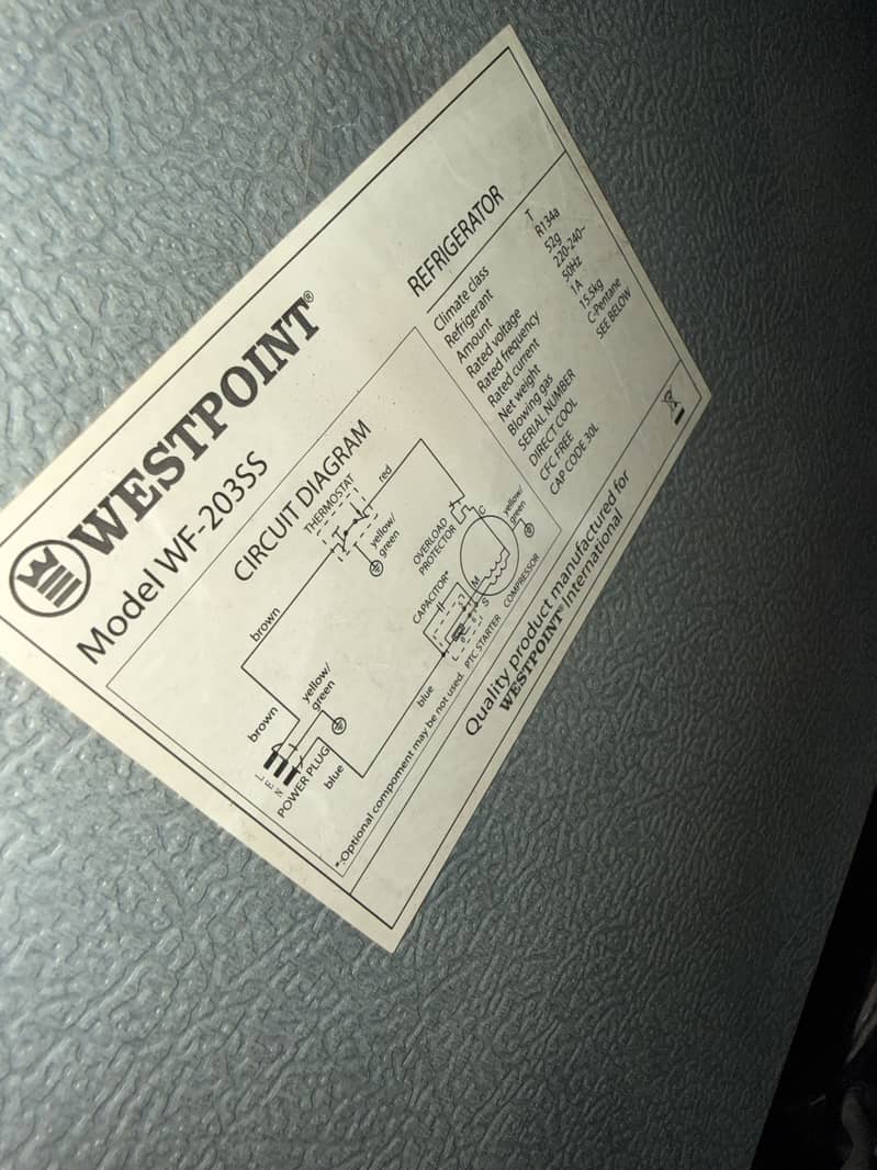 Mini Fridge WestPoint 3